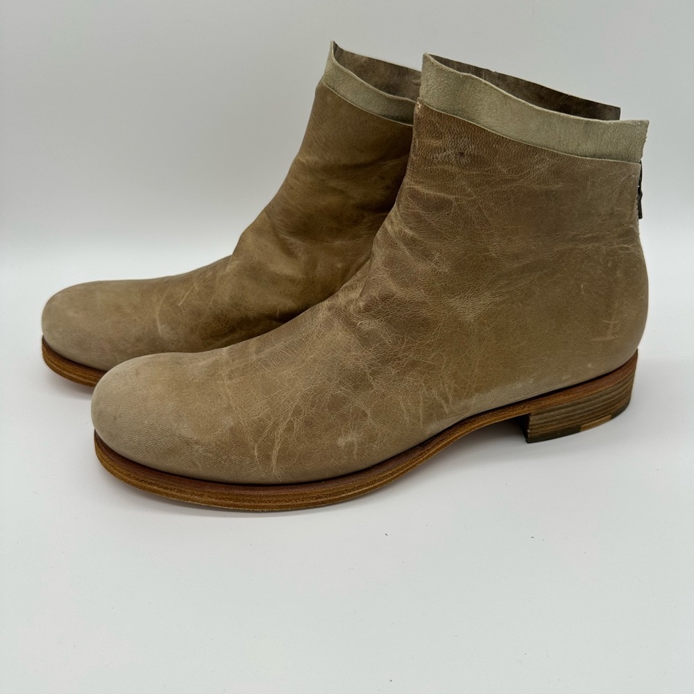 Handmade in Italy Beige Leather Boots